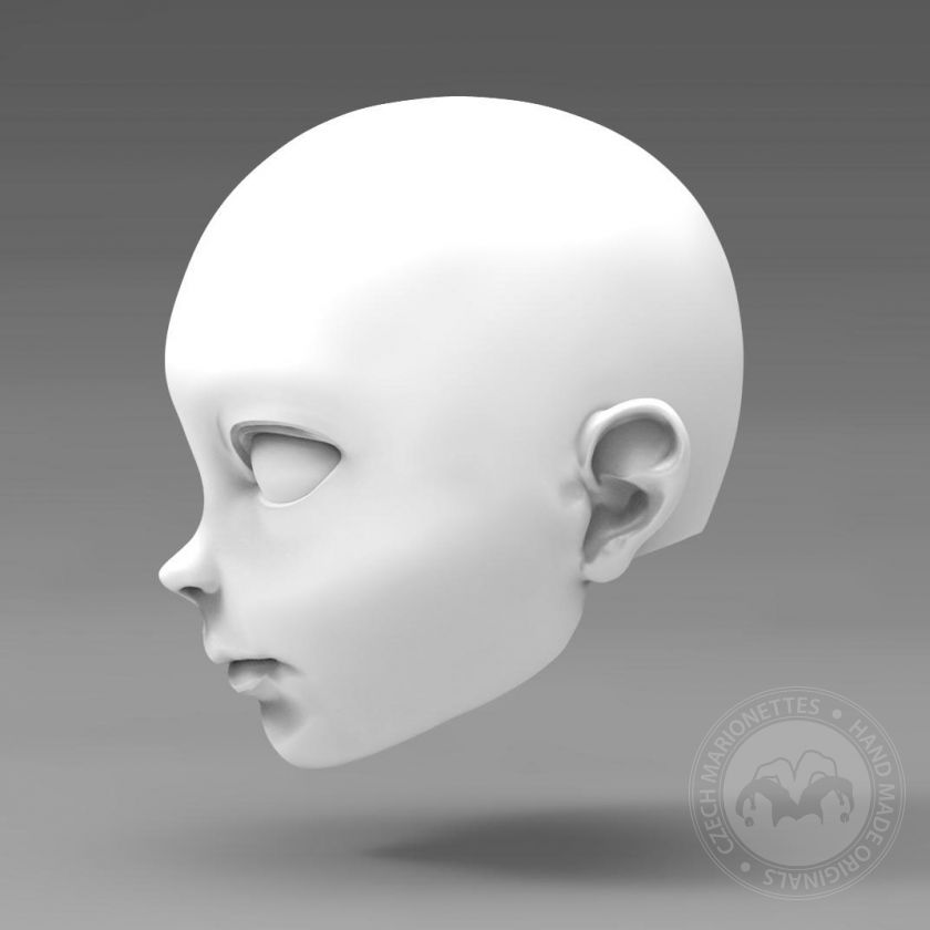 3D Model of Anime girl's head for 3D print 110mm