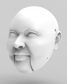 3D Model hlavy tlustého muže/ženy  pro 3D tisk 135 mm